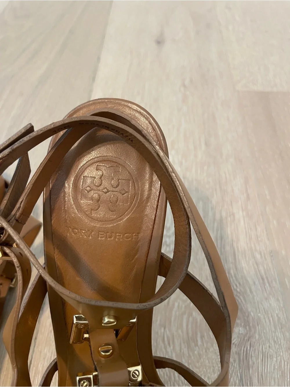 Tory Burch Francesca Leather Gladiator High-Heel Sandals - Size 10